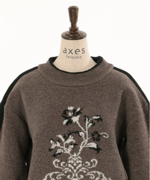 axes femme（アクシーズファム）の「オーナメントＪＱモールニット（ニット/セーター・レディース・キナリ/グレー・FREE）」の9枚目の写真
