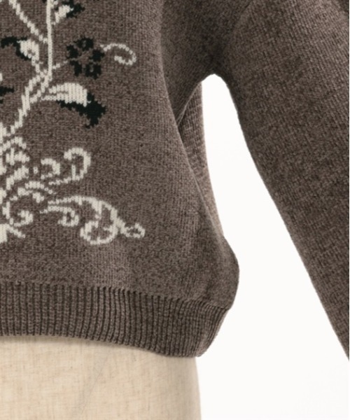 axes femme（アクシーズファム）の「オーナメントＪＱモールニット（ニット/セーター・レディース・キナリ/グレー・FREE）」の10枚目の写真