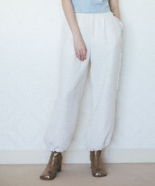 CALNAMUR（カルナムール）の「キラキラツイードカーゴパンツ（カーゴ  