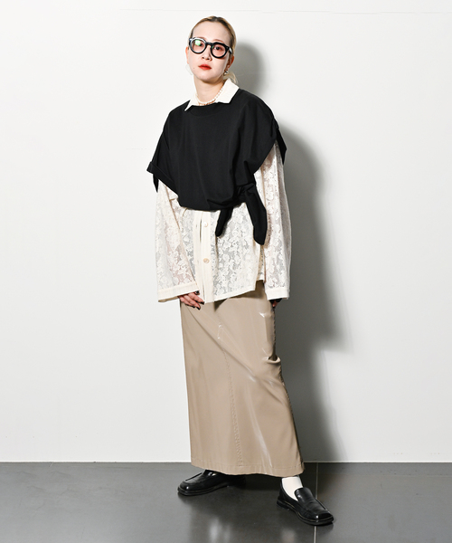 CITYSHOP（シティーショップ）の「ENAMEL FAUX LEATHER スカート