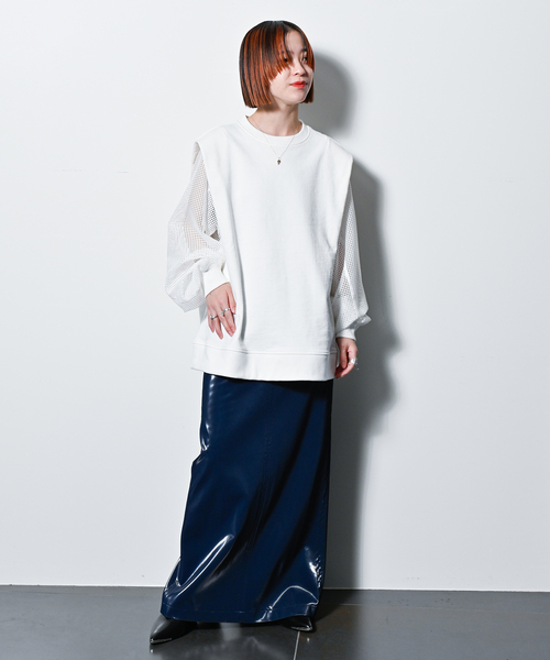 CITYSHOP（シティーショップ）の「ENAMEL FAUX LEATHER スカート