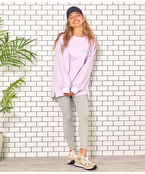 anap mimpi（アナップミンピ）の「リブ シンプル ベーシック レギンス（レギンス/スパッツ・レディース・ブラック/ライトグレー・FREE）」の21枚目の写真