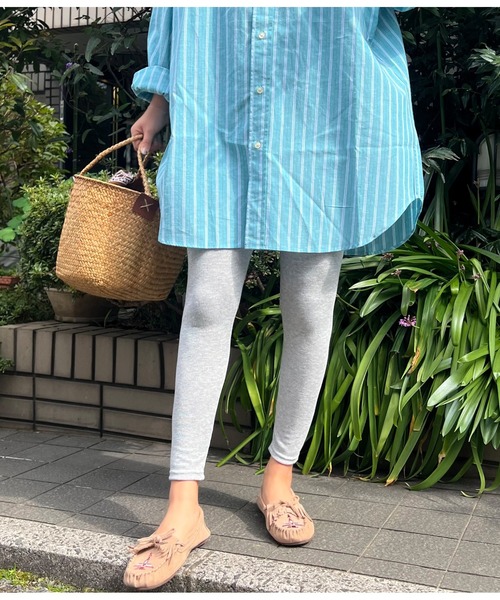 anap mimpi（アナップミンピ）の「リブ シンプル ベーシック レギンス（レギンス/スパッツ・レディース・ブラック/ライトグレー・FREE）」の7枚目の写真