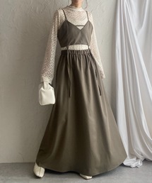 She's Closet（シーズクローゼット）の「ハイウエストドッキングロング丈ビスチェジャンパースカートフレアワンピース（ジャンパースカート）」