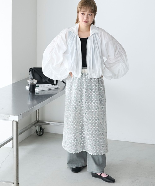 forksy.(フォルクシー)の「【forksy.】シアーナイロンシャーリングクロップドブルゾン(ナイロンジャケット・レディース・ミント/チャコール/オフホワイト・FREE)」の7枚目の写真