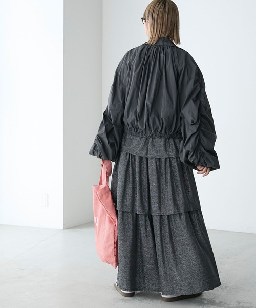 forksy.】シアーナイロンシャーリングクロップドブルゾン forksy