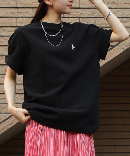 CHUMS(チャムス)の「CHUMS/チャムス オーバーサイズ ブービー ピケTシャツ OVERSIZED BOOBY PIQUE T-SHIRT(Tシャツ/カットソー・メンズ・ブラック/ホワイト/ネイビー・M/S/L)」の9枚目の写真
