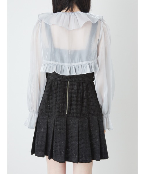 Ank Rouge（アンクルージュ）の「シアークロップドブラウス（シャツ/ブラウス・レディース・ホワイト/ブラック/ブルー・M）」の11枚目の写真