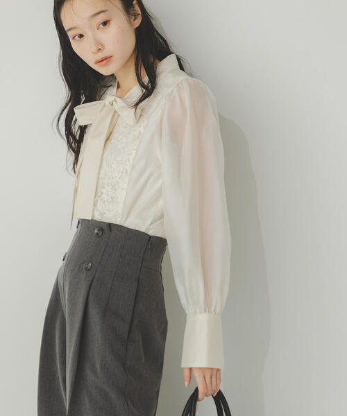 JILL by JILL STUART（ジルバイジルスチュアート）の「◇フロントレースタイブラウス（シャツ/ブラウス・レディース・ホワイト/ホワイト系その他・FREE）」の16枚目の写真