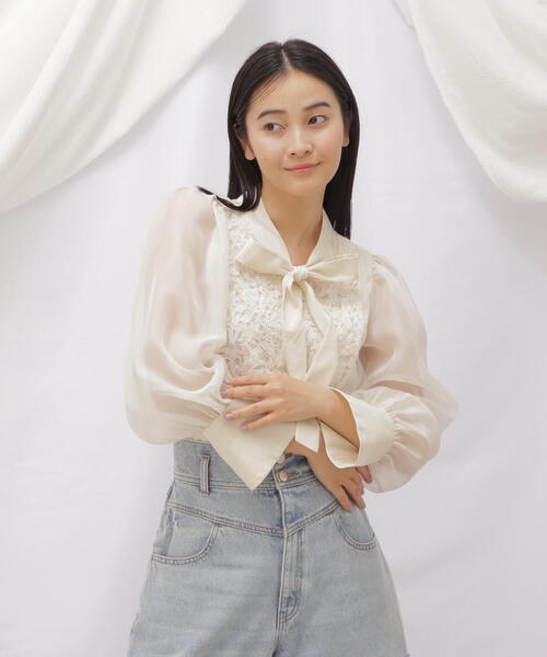 JILL by JILL STUART（ジルバイジルスチュアート）の「◇フロントレースタイブラウス（シャツ/ブラウス・レディース・ホワイト/ホワイト系その他・FREE）」の14枚目の写真
