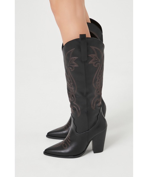 FOREVER 21(フォーエバー トゥエンティーワン)の「ウエスタンブーツ(ブーツ・レディース・ブラック・23.0cm/24.0cm/24.5㎝)」の4枚目の写真