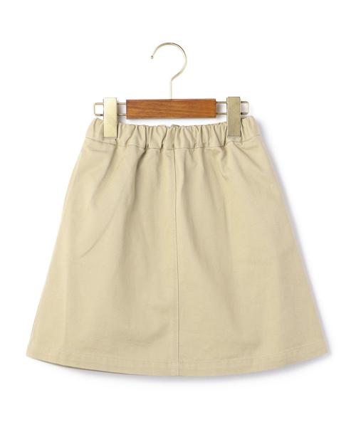 green label relaxing(グリーンレーベルリラクシング)の「Aライン ジップスカート◆(スカート・キッズ・ベージュ/オリーブ・135/105/115/125)」の2枚目の写真