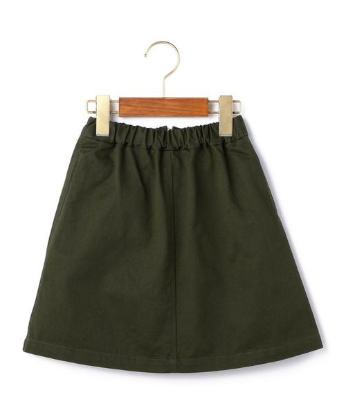 green label relaxing(グリーンレーベルリラクシング)の「Aライン ジップスカート◆(スカート・キッズ・ベージュ/オリーブ・135/105/115/125)」の1枚目の写真