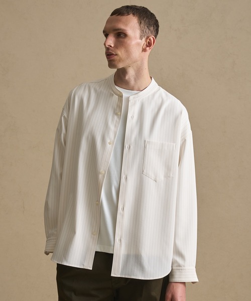 PUBLIC TOKYO コンフォートリラックスシャツ ダークブラウン 00 コンフォートリラックスバンドカラーシャツ（シャツ/ブラウス