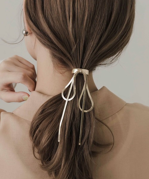 SMELLY（スメリー）の「スネークチェーンリボンヘアカフセット（その他ヘアアクセサリー・レディース・シルバー/ゴールド・-）」の2枚目の写真