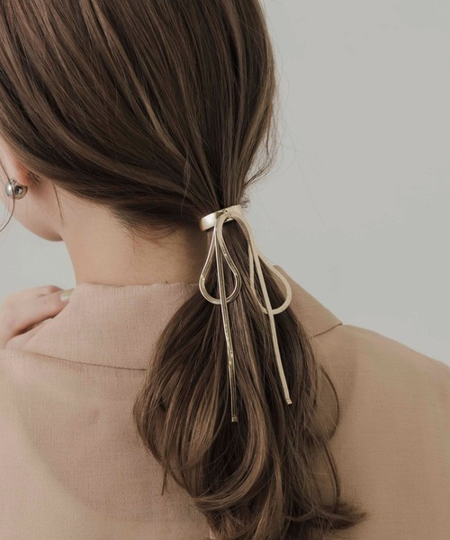 SMELLY（スメリー）の「スネークチェーンリボンヘアカフセット（その他ヘアアクセサリー・レディース・シルバー/ゴールド・-）」の3枚目の写真