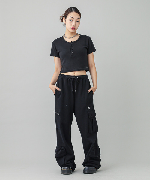 X-girl(エックスガール)の「HENLEY NECK S/S TOP(Tシャツ/カットソー・レディース・ブルー/ブラック/ホワイト・S/M)」の15枚目の写真
