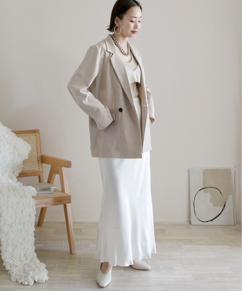 ECRIRE（エクリール）の「【ECRIRE by 陽】オーバーサイズダブルジャケット【セットアップ対応】（テーラードジャケット・レディース・ブラック/グレー/ベージュ・M）」の19枚目の写真