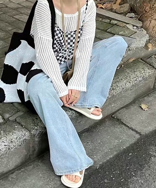 SHEENA(シーナ)の「チェッカーフラッグシアーキャミワンピース(ワンピース・レディース・ホワイト×ブラック・M)」の18枚目の写真