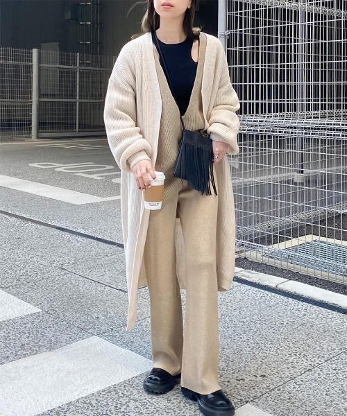 ISOOK（アイスー）の「ロングニットカーディガン(kiharu select 