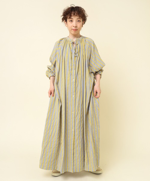 RNA-N（アールエヌエーエヌ）の「D1648 コードストライプワンピース（シャツワンピース・レディース・ベージュ/グレー/イエロー系その他・MEDIUM）」の22枚目の写真