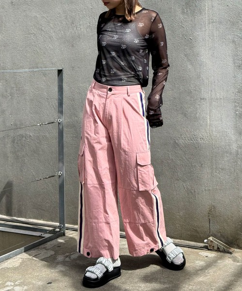 CIAOPANIC（チャオパニック）の「サイドライントラックカーゴパンツ（カーゴパンツ・レディース・ピンク/カーキ・FREE）」の18枚目の写真