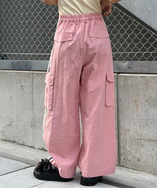 CIAOPANIC（チャオパニック）の「サイドライントラックカーゴパンツ（カーゴパンツ・レディース・ピンク/カーキ・FREE）」の6枚目の写真