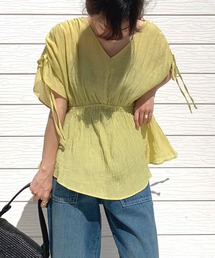 Q | ショルダードロストギャザーブラウス(シャツ/ブラウス)