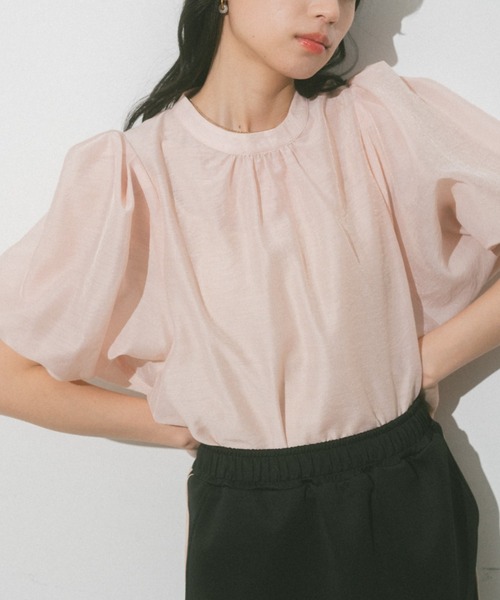 VANNIE U（ヴァニーユー）の「シアーふくりブラウス（シャツ/ブラウス・レディース・ピンク/アイボリー/ブラック・FREE）」の3枚目の写真