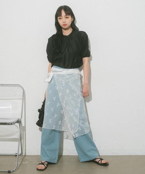 VANNIE U（ヴァニーユー）の「シアーふくりブラウス（シャツ/ブラウス・レディース・ピンク/アイボリー/ブラック・FREE）」の14枚目の写真