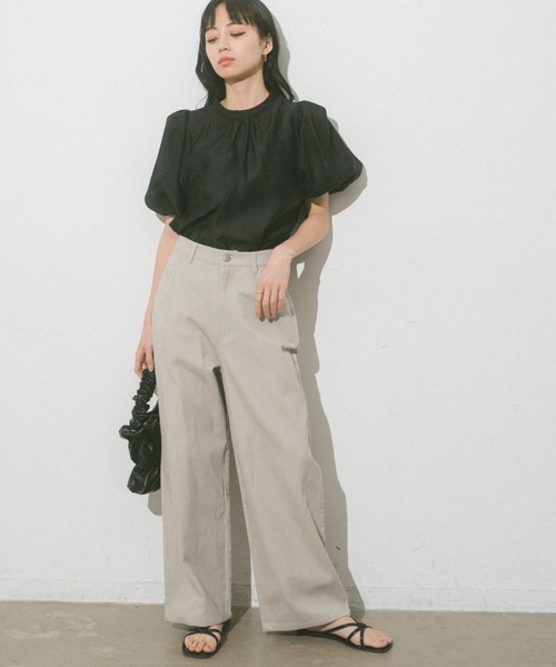 VANNIE U（ヴァニーユー）の「シアーふくりブラウス（シャツ/ブラウス・レディース・ピンク/アイボリー/ブラック・FREE）」の7枚目の写真