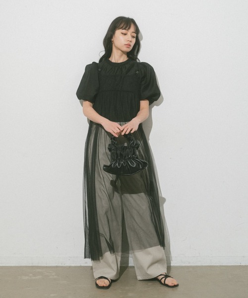 VANNIE U（ヴァニーユー）の「シアーふくりブラウス（シャツ/ブラウス・レディース・ピンク/アイボリー/ブラック・FREE）」の8枚目の写真