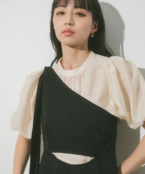 VANNIE U（ヴァニーユー）の「シアーふくりブラウス（シャツ/ブラウス・レディース・ピンク/アイボリー/ブラック・FREE）」の12枚目の写真