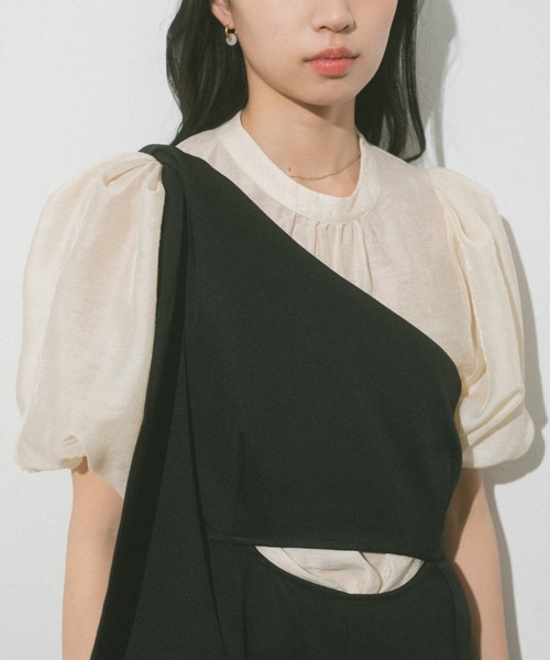 VANNIE U（ヴァニーユー）の「シアーふくりブラウス（シャツ/ブラウス・レディース・ピンク/アイボリー/ブラック・FREE）」の9枚目の写真