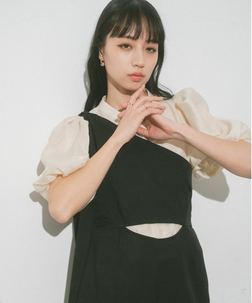 VANNIE U（ヴァニーユー）の「シアーふくりブラウス（シャツ/ブラウス・レディース・ピンク/アイボリー/ブラック・FREE）」の10枚目の写真