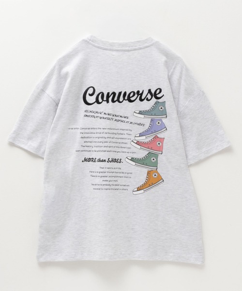 CONVERSE(コンバース)の「CONVERSE バックロゴ刺繍シューズプリントTシャツ 綿100%(Tシャツ/カットソー・レディース・ライム/ネイビー/オートミール・M/L)」の17枚目の写真