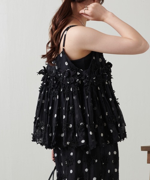 完売crinkle crinkle crinkle dot frill cami VONIQUE / crinkle crinkle crinkle/ dot frill cam