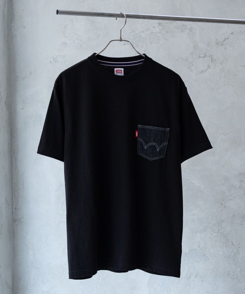 EDWIN(エドウィン)の「DENIM POCKET S/S TEE(Tシャツ/カットソー・メンズ・ホワイト/ブラック/ネイビー・M/XL/L)」の1枚目の写真
