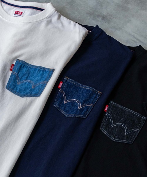 EDWIN(エドウィン)の「DENIM POCKET S/S TEE(Tシャツ/カットソー・メンズ・ホワイト/ブラック/ネイビー・M/XL/L)」の13枚目の写真