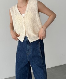 CANAL JEAN | El mar(エルマール) コットンリネンメランジニットボタンベスト(ベスト)