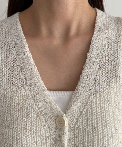CANAL JEAN（キャナルジーン）の「El mar　コットンリネンメランジニットボタンベスト（ベスト・レディース・ベージュ/アイボリー・ONE SIZE）」の10枚目の写真