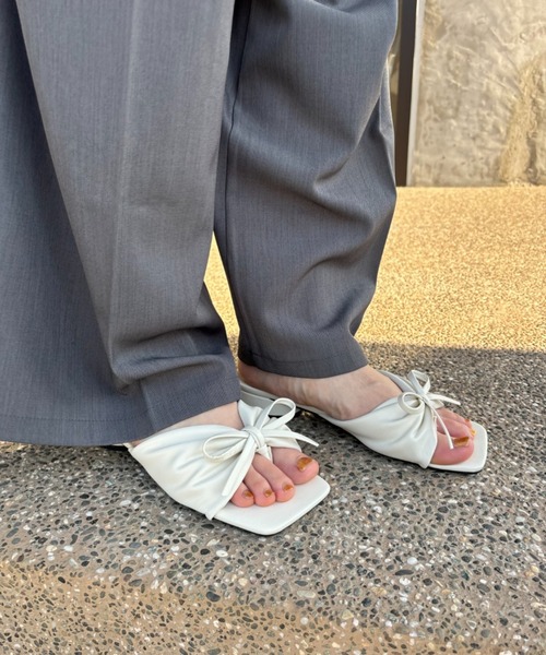 Birthday room（バースデイルーム）の「リボンサンダル（サンダル・レディース・ブラック/ホワイト・SMALL/MEDIUM/LARGE）」の14枚目の写真