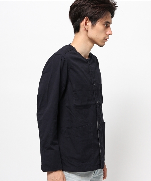 CIAOPANIC（チャオパニック）の「【Ciaopanic】　ノーカラーフレンチワークジャケット（ブルゾン・メンズ・オフホワイト/ネイビー/オリーブ・MEDIUM/LARGE）」の5枚目の写真