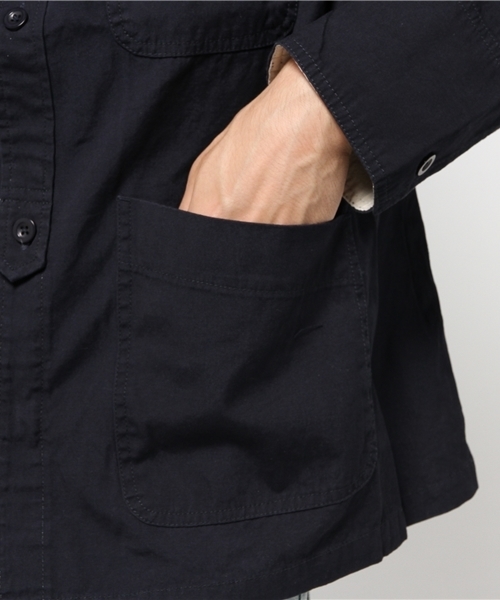 CIAOPANIC（チャオパニック）の「【Ciaopanic】　ノーカラーフレンチワークジャケット（ブルゾン・メンズ・オフホワイト/ネイビー/オリーブ・MEDIUM/LARGE）」の10枚目の写真