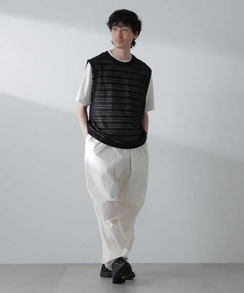 NANO universe（ナノユニバース）の「かぎ針アンサンブルTシャツ（Tシャツ/カットソー・メンズ・ブラック/ホワイト/ベージュ・L/M）」の8枚目の写真