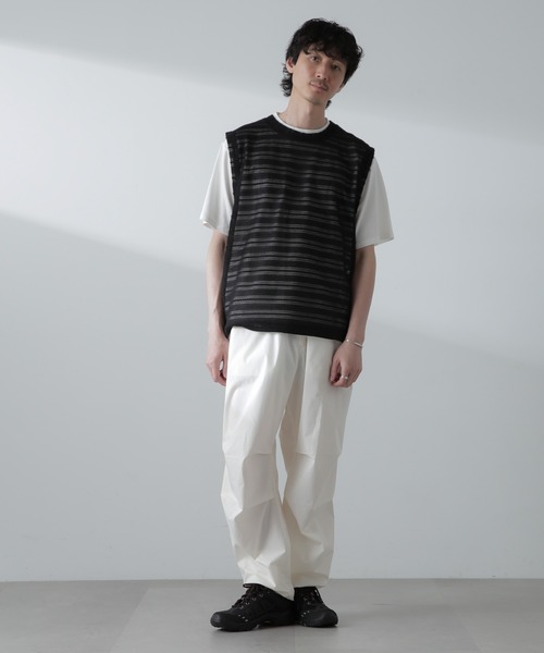 NANO universe（ナノユニバース）の「かぎ針アンサンブルTシャツ（Tシャツ/カットソー・メンズ・ブラック/ホワイト/ベージュ・L/M）」の9枚目の写真