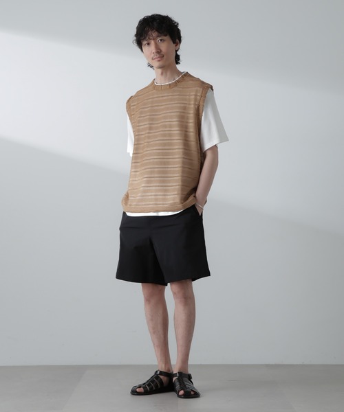 NANO universe（ナノユニバース）の「かぎ針アンサンブルTシャツ（Tシャツ/カットソー・メンズ・ブラック/ホワイト/ベージュ・L/M）」の13枚目の写真