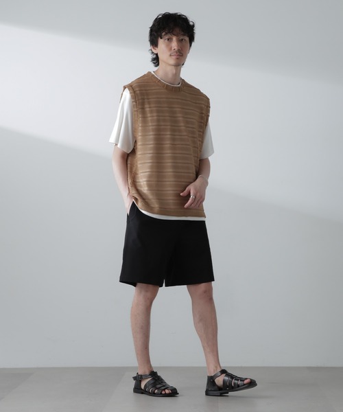 NANO universe（ナノユニバース）の「かぎ針アンサンブルTシャツ（Tシャツ/カットソー・メンズ・ブラック/ホワイト/ベージュ・L/M）」の14枚目の写真