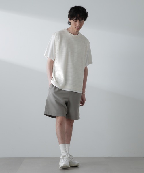 NANO universe（ナノユニバース）の「かぎ針アンサンブルTシャツ（Tシャツ/カットソー・メンズ・ブラック/ホワイト/ベージュ・L/M）」の21枚目の写真