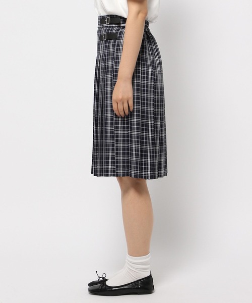3.3 Field Trip （3.3フィールドトリップ）の「3.3 Field Trip／ベルトツキチェックスカート（スカート・レディース・ライトブルー/ネイビー・FREE）」の12枚目の写真
